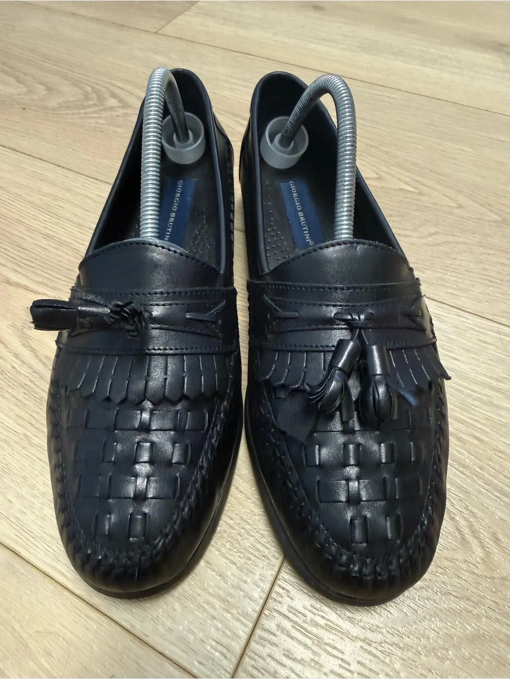 Giorgio Brutini black leather slip-on kiltie loafers Men’s 9.5D